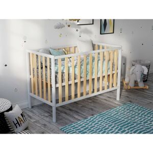 LOVE FOR SLEEP Mason Cot 120x60cm (White/Pine) - White/Pine