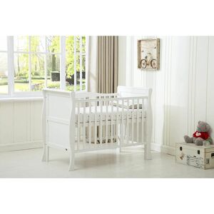 Mcc Direct - mcc Solid Wooden Cot bed Savannah Sleigh Cotbed & Water Repellent Mattress white