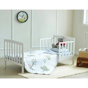 Mcc Direct - mcc White Solid Wooden Junior Toddler Kids Bed with Foam Mattress Montana