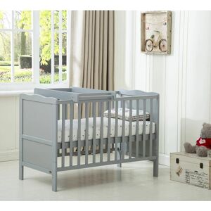 Mcc Direct - mcc Wooden Baby Cot Bed Orlando Top Changer &Aloe Vera Water repellent Mattress grey