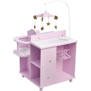 OLIVIA'S LITTLE WORLD Twinkle Stars Princess Baby Doll Changing Station with Storage - Purple/White - 58 x 48 x 98 x cm