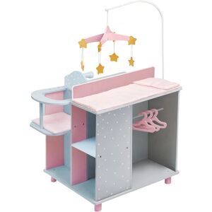 OLIVIA'S LITTLE WORLD Polka Dots Princess Baby Doll Changing Station - Pink/Grey - 58 x 48 x 98 x cm