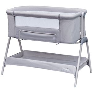 KINDER VALLEY Snoozie Bedside Crib Antarctica Grey   Side Co Sleeper Baby Cot with Breathable Mesh Panel and Travel Bag - Antarctica Grey