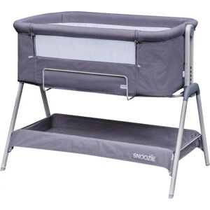 Kinder Valley - Snoozie Bedside Crib Storm Grey   Side Co Sleeper Baby Cot with Breathable Mesh Panel and Travel Bag - Storm Grey