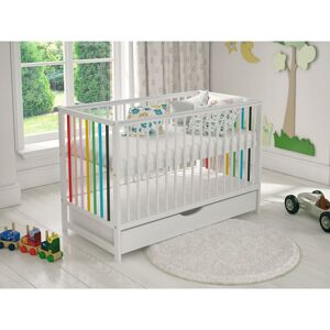 LOVE FOR SLEEP Summer Cot Bed 120x60cm with drawer - White