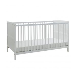 KINDER VALLEY Sydney White Cot Bed with Spring Mattress & Removable Washable Water Resistant Cover - White