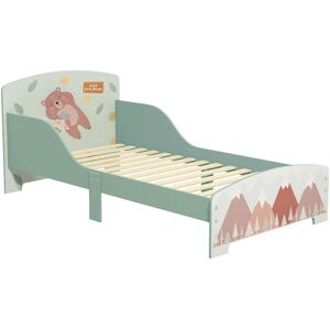 ZONEKIZ Toddler Bed Frame, Kids Bedroom Furniture for Ages 3-6 Years Green - Green