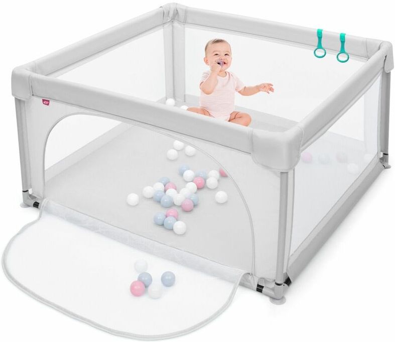 Costway - Baby Playpen Portable Kids Safety Infant Activity Center w/ 50 pcs Ocean Balls