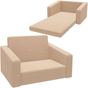 Kids Sofa Bed, Folding Toddler Armchair Recliner Couch Khaki - Aiyaplay
