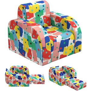 Kids Sofa Bed Folding Toddler Couch Armchair Recliner Multi-coloured - Aiyaplay