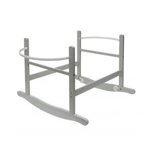 KINDER VALLEY Chester Rocking Moses Basket Stand Grey   Solid Pine Wood   Converts to Static Stand with Stoppers - Grey