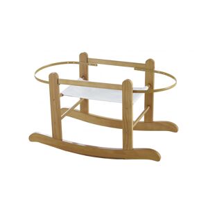 KINDER VALLEY Deluxe Rocking Moses Basket Stand Natural   Solid Pine Wood - Natural