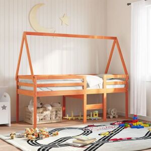 High Sleeper Bed without Mattress Wax Brown 75x190 cm Small Single Solid Wood Pine vidaXL High Sleeper Bed without Mattress Wax Brown 75x190 cm Small Single Solid Wood Pine vidaXL
