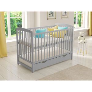 LOVE FOR SLEEP Jacob Cot Bed 120x60cm with drawer (Grey) - Grey LOVE FOR SLEEP Jacob Cot Bed 120x60cm with drawer (Grey) - Grey