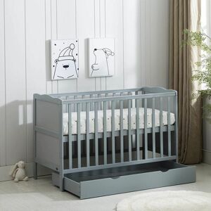 MCC DIRECT Wooden Baby Cot Bed & Drawer & Aloe Vera Mattress (Orlando with Drawer) GREY MCC DIRECT Wooden Baby Cot Bed & Drawer & Aloe Vera Mattress (Orlando with Drawer) GREY