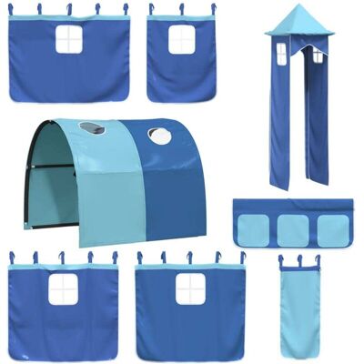 Curtains for Loft Bed with Tunnel and Tower Blue Vidaxl Curtains for Loft Bed with Tunnel and Tower Blue Vidaxl