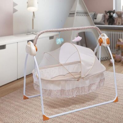 CNCEST Electric Baby Crib Cradle 0-25Kg Infant Rocker Auto Swing Bed Baby Cradle Baby Swing Chair Automatic Rocking Chair Big Space, Five Gears Adjustable, CNCEST Electric Baby Crib Cradle 0-25Kg Infant Rocker Auto Swing Bed Baby Cradle Baby Swing Chair Automatic Rocking Chair Big Space, Five Gears Adjustable,
