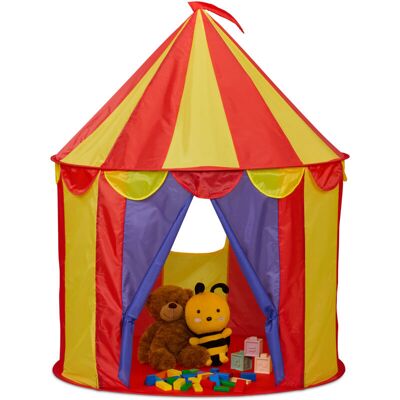 Circus Play Tent, for Children, Indoor, HxD: 125 x 95 cm, Folding, Kids & Toddler Toy, Multicoloured - Relaxdays Circus Play Tent, for Children, Indoor, HxD: 125 x 95 cm, Folding, Kids & Toddler Toy, Multicoloured - Relaxdays