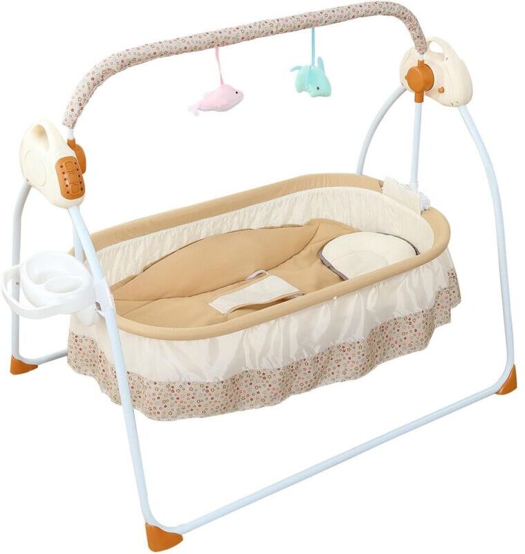Cncest - Electric Baby Crib Cradle, Baby Bassinet Auto Rocking Chair,Infant Rocker Auto Swing Bed Baby Cradle up to 0-25Kg for Infant Newborn Baby