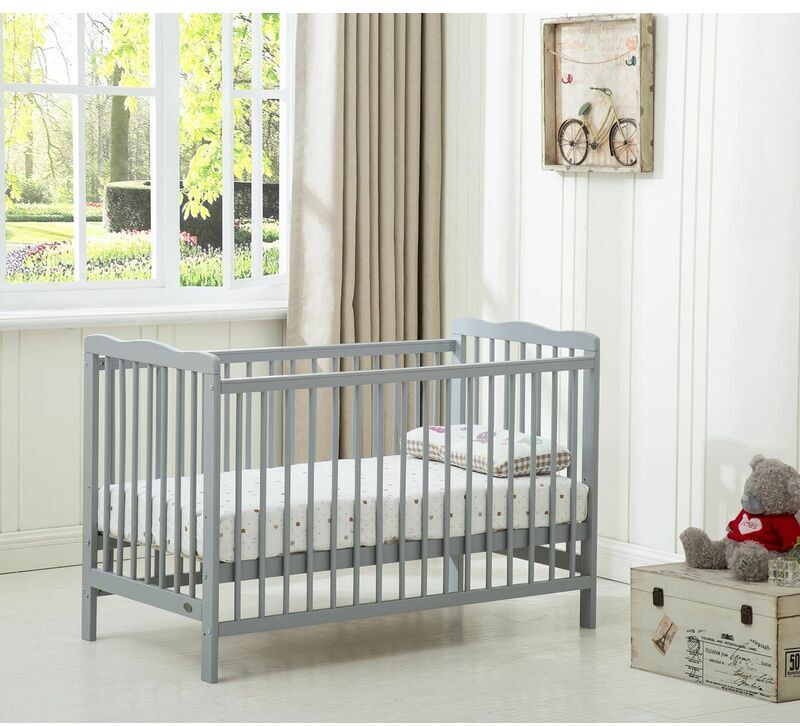 Mcc Direct - mcc Brooklyn Baby Cot Crib With Water repellent Mattress grey
