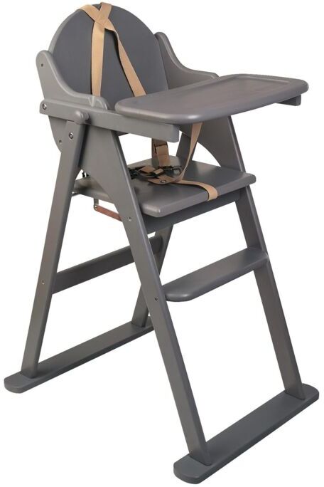 Safetots - Deluxe Putaway Folding Wooden High Chair, Grey, Highchair for Baby and Toddler, Pre-Assembled