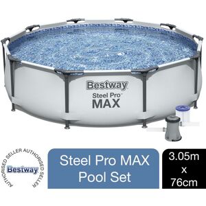 Bestway Steel Pro Max Round Swimming pool Set, 10' x 30/3.05m x 76cm