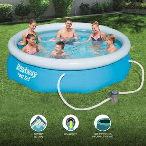 3.05m x 0.76m Fast Set Water Paddling Swimming Pool Set with Pump - Bestway