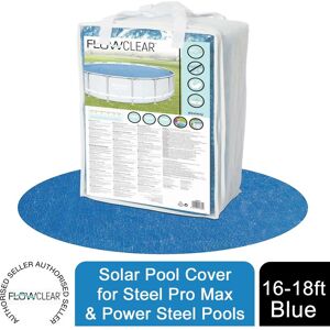 Flowclear Solar Pool Cover for Steel Pro Pools, 16-18 Feet, Blue - Bestway