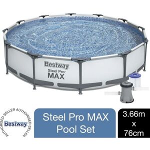 Steel Pro max 12' x 30'/3.66m x 76cm Swimming Pool Set - Bestway