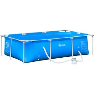 Steel Frame Swimming Pool w/ Filter Pump and Reinforced Sidewalls Blue - Blue - Outsunny