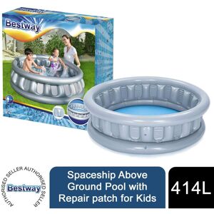 Spaceship Design Above Ground Pool with Repair Patch for Kids, 157x41 cm - Bestway