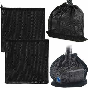 HÉLOISE 2 Pieces Pump Mesh Bag, Mesh Water Pump Filter Bag, Pump Barrier Bag, Pump Protection Bag, With Drawstring For Biological Pond Filters (45 x 45 Cm)