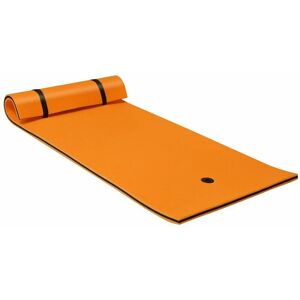 Costway - 3 Layer Floating Water Mat Swimming Pool Float Pad with Rolling Pillow Foam Pad