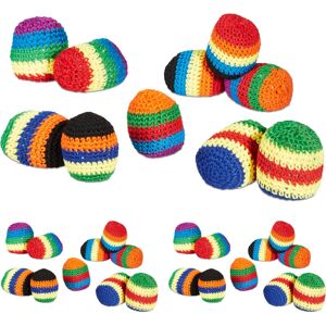 Relaxdays - Kickball, 30x Set, Knitted Bean Bags, ø 5.5 cm, Juggling Balls Filled, Crochet, Children & Adults, Colourful