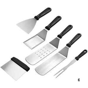 6Pcs Stainless Steel Spatula Set, Professional bbq Griddle Accessory Set, Barbecue Spatula Utensils Set, Plancha Spatula for Teppanyaki Denuotop