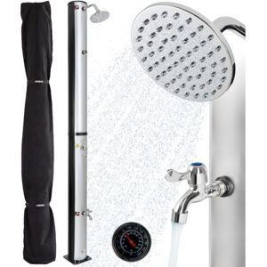 Arebos - 37L Solar Shower Garden Pool Outdoor Camping Shower with Thermometer - Silver - Black