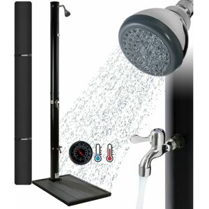 AREBOS Solar shower 20 liters 221cm with integrated thermometer with foot shower Garden shower with garden hose connection incl floor element snap-in