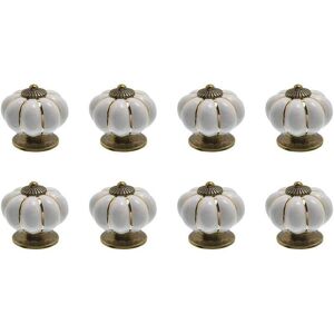 Cabinet Handle-8 x Ceramic Drawer Knobs Pumpkin Shape Cabinet Knob for Kitchen Drawers and Cupboards (White) Denuotop