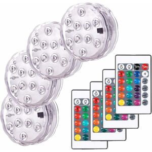 Tinor - Decorative Colorful Landscape Lights Waterproof led Lighting Set of 4 Submersible rgb Multicolor Lights with Remote Controls, Ideal for