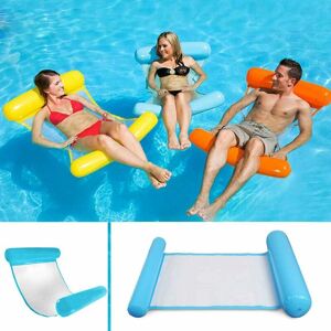 Groofoo - Inflatable Swim Bed, Water Hammock 4 in 1 Lounger Air Mattress for Pool Lounge Inflatable Pool Hammock Inflatable Pool Hammock for Adults