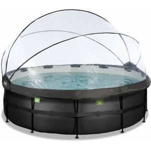 EXIT TOYS Exit Black Leather pool ø450x122cm with sand filter pump and dome - black