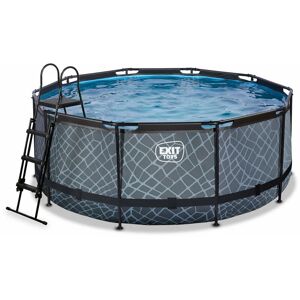 EXIT TOYS Exit Stone pool ø360x122cm with sand filter pump - grey