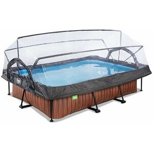 EXIT TOYS Exit Wood pool 300x200x65cm with filter pump and dome - brown