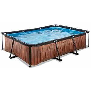 EXIT TOYS Exit Wood pool 300x200x65cm with filter pump - brown