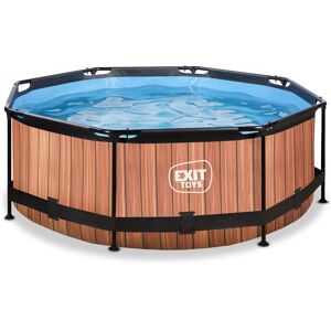 Exit Toys - exit Wood pool ø244x76cm with filter pump - brown