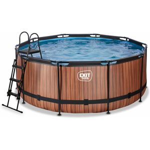 EXIT TOYS Exit Wood pool ø360x122cm with sand filter pump - brown