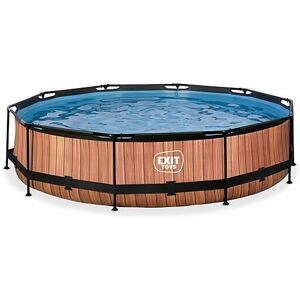 Exit Toys - exit Wood pool ø360x76cm with filter pump - brown