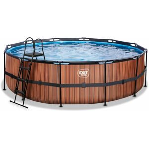 EXIT TOYS Exit Wood pool ø488x122cm with sand filter pump - brown