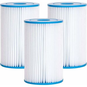 HÉLOISE Filter Cartridge, 3 Pcs Bestway Size ii Swimming Pool Filter, Inflatable Swimming Pool Circulation Water Filter Pump, for Tubular Swimming Pool