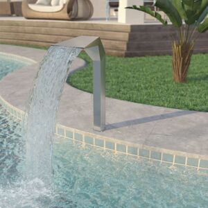 Pool Fountain Stainless Steel 50x30x90 cm Silver VD27983 - Hommoo